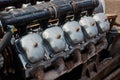 Big rusty V10 engine block Royalty Free Stock Photo