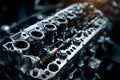 Engine Block Open for Maintenance Service Showing Camshaft and Cylinder Head Area in High Resolution Royalty Free Stock Photo