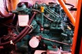 Engine block in sailing yacht as power and energy source for progress at mannouvres. Royalty Free Stock Photo