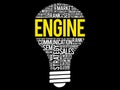 ENGINE bulb word cloud collage Royalty Free Stock Photo