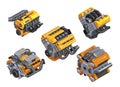 Set of 3D racing engines