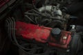 Engine of car. Repair machine. Machine Parts. Under hood of car Royalty Free Stock Photo