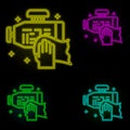 Engine carwash neon color set icon. Simple thin line, outline of car wash icons for ui and ux, website or mobile