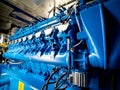 Engine of CHP unit. Diesel and gas industrial electric generator