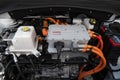 Engine compartment of the new Russian electric car Moskvich-3e