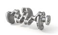 Engine concept. Crankshaft on a white background. Royalty Free Stock Photo