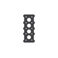 Engine cylinder head icon vector