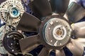 Engine with fan propeller for air cooling in the factory Royalty Free Stock Photo