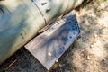 Engine fragment of downed ballistic missile, Ukraine and Donbass war conflict