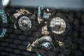 Engine gear wheels, abstract industrial background, diesel automotive machinery Royalty Free Stock Photo