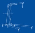 Engine hoist outline. Vector rendering of 3d Royalty Free Stock Photo