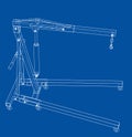 Engine hoist outline. Vector rendering of 3d Royalty Free Stock Photo