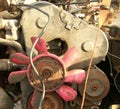 Engine in junked vehicle Royalty Free Stock Photo