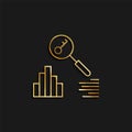 Engine ,keyword, marketing gold icon. Vector illustration of golden icon