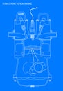 Engine Line Drawing Blueprint