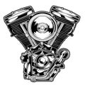 Engine motorbike vector illustration t-shirt silk screen motor speed american bike choppervector design illustration Royalty Free Stock Photo