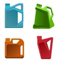 Engine oil bottle vector illustration of different color containers Royalty Free Stock Photo