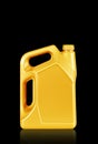 Engine oil canister isolated on black Royalty Free Stock Photo