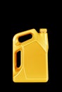 Engine oil canister isolated on black background. Royalty Free Stock Photo