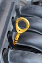 Engine oil dip stick Royalty Free Stock Photo