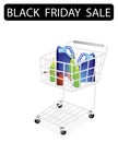 Engine Oil Packaging in Black Friday Shopping Cart