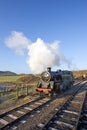 Engine of old steam train at Swanage Castle in Wareham, Dorset Royalty Free Stock Photo