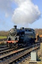 Engine of old steam train at Swanage Castle in Wareham, Dorset