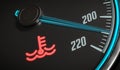 Engine overheating control. Coolant warning light in car dashboad. 3D rendered illustration Royalty Free Stock Photo