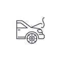 Engine overheating linear icon concept. Engine overheating line vector sign, symbol, illustration.