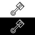 Engine piston line icon. Car piston outline icon Royalty Free Stock Photo
