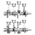 Engine pistons on a crankshaft, two positions Royalty Free Stock Photo