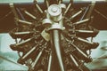 Old Vintage Radial Aircraft Reprocating Combustion Engine