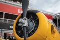 engine and the propeller of a plane of the Spanish air force North American Aviation T-6 Texan Royalty Free Stock Photo