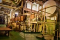 Engine room on a smaller cargo ship