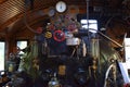 Engine room on the steam-engine. Ukko-Pekka, class Hr1, 1009 Royalty Free Stock Photo