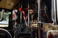 Engine room on steam train, Dartmouth, Devon, United Kingdom, May 24, 2018 Royalty Free Stock Photo