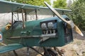 The engine of a SE5 replica of a Royal Air Force biplane