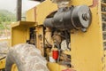 Engine Side Of Roller Compactor Royalty Free Stock Photo