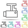 engine sign multi color style icon. Simple thin line, outline  of web icons for ui and ux, website or mobile application Royalty Free Stock Photo