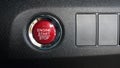 Engine start and stop button functions in the car, Automatically shuts down and restarts engine system, Close up.