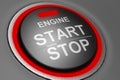 Engine start stop button isolated Royalty Free Stock Photo