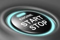 Engine start stop button isolated Royalty Free Stock Photo