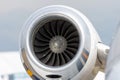 Engine on the tail of a private small jet Royalty Free Stock Photo