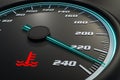 Engine temperature warning light on car dashboard Royalty Free Stock Photo