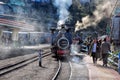 An engine of a toy train in the Darjeeling station of West Bengal,India.