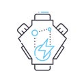 engine turnup line icon, outline symbol, vector illustration, concept sign