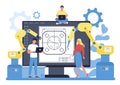 Engineeering online platform. Online project platform. Technology