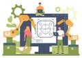 Engineeering online platform. Online project platform. Technology
