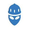 Engineer, alien worker icon. Blue color design