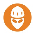 Engineer, alien worker icon. Orange color vector EPS